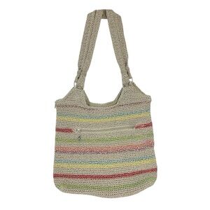 The Sak Multicolored Crochet Shoulder Bag – Boho Rainbow Stripes